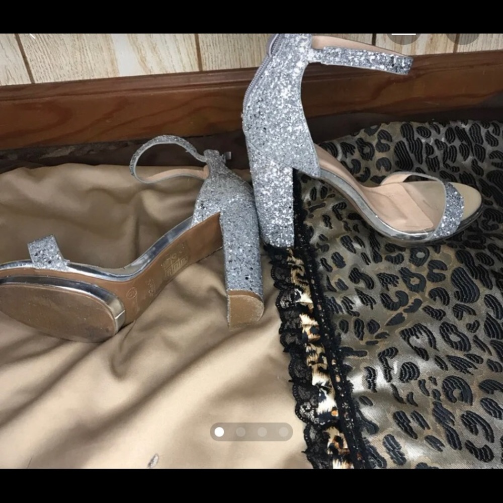 Silver Glitter Heels
